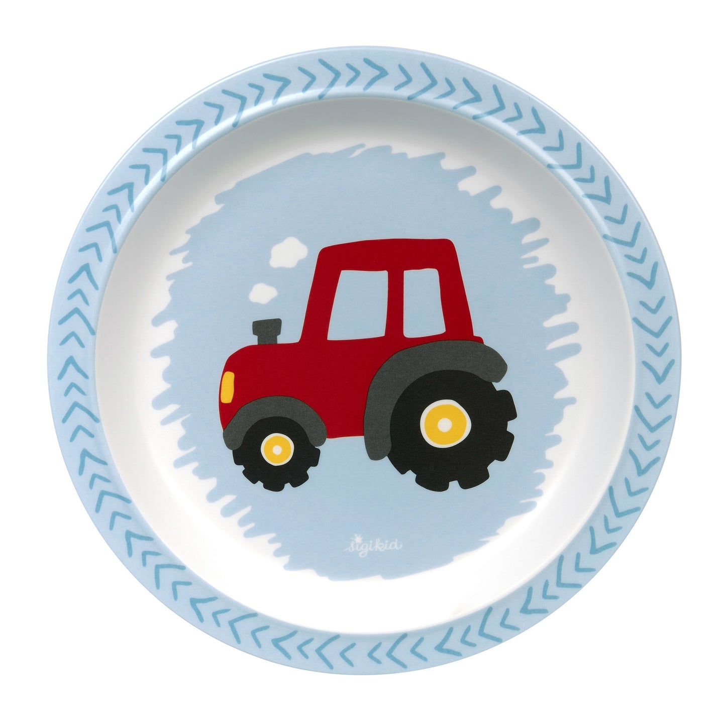 SIGIKID Melamin-Teller "Traktor" blau