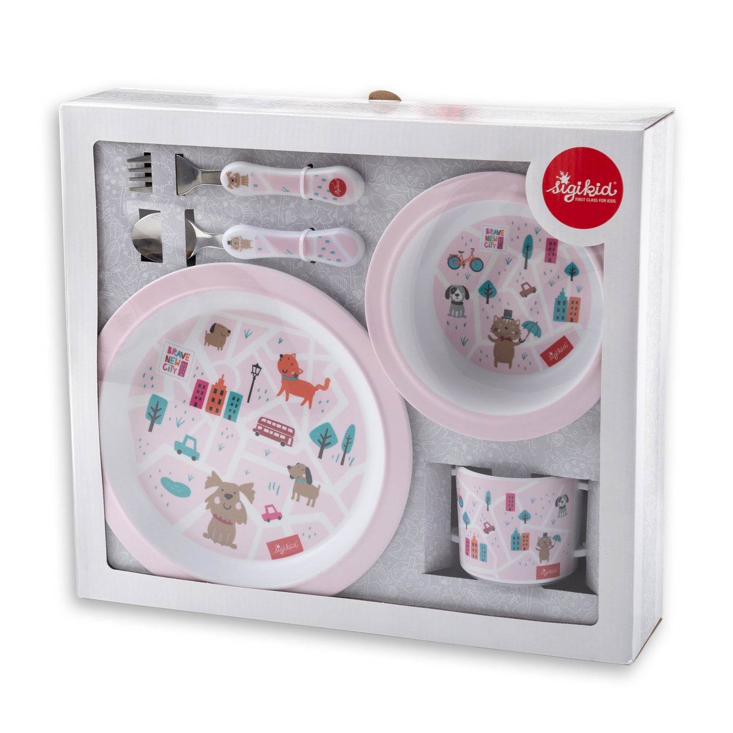 SIGIKID Melamin-Geschirrset Hund Rosa Geschenkset