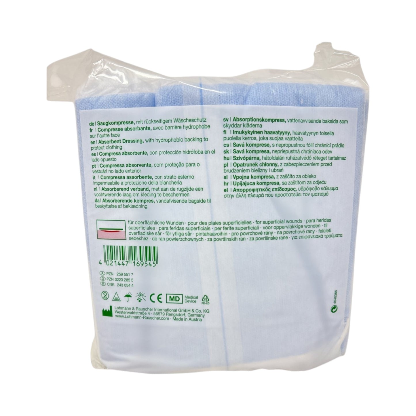 Lohmann & Rauscher Vliwazell® Saugkompresse 20 x 20 cm unsteril (25 Stück)