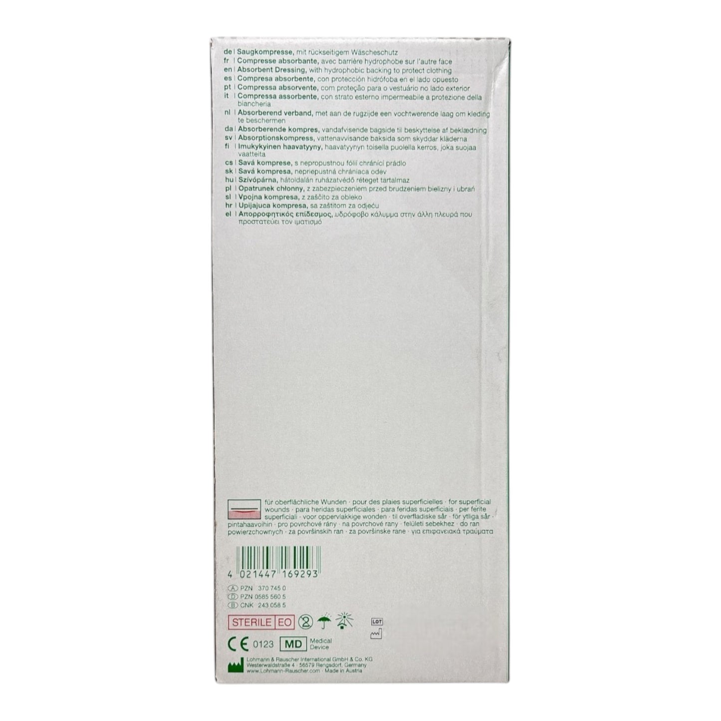 Lohmann & Rauscher Vliwazell® Saugkompresse 10 x 20 cm steril (30 Stück)