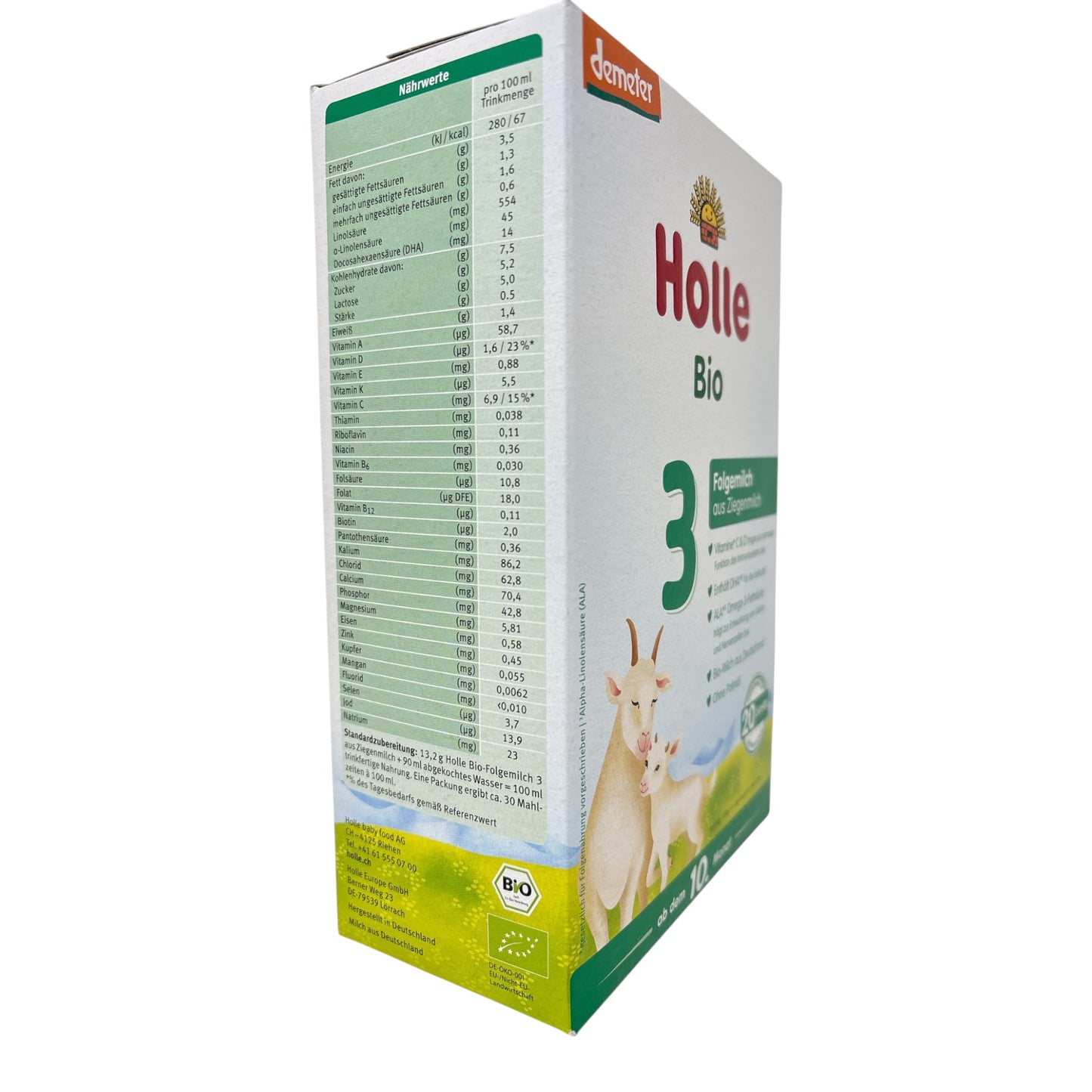 Holle Bio-Folgemilch 3 aus Ziegenmilch (nach dem 10. Monat)
