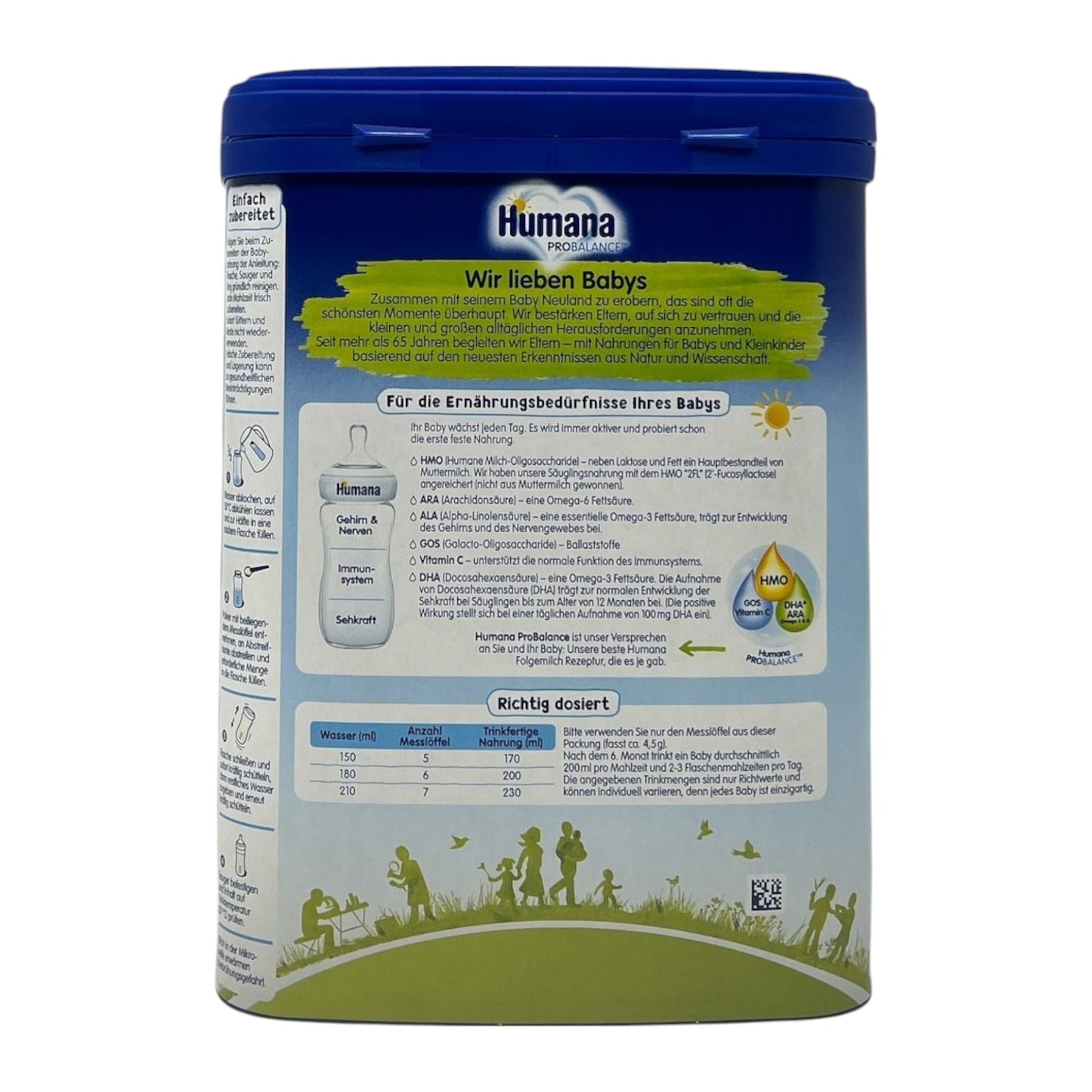 Humana 2 Folgemilch, nach dem 6. Monat, 4 x 750g (3 kg)