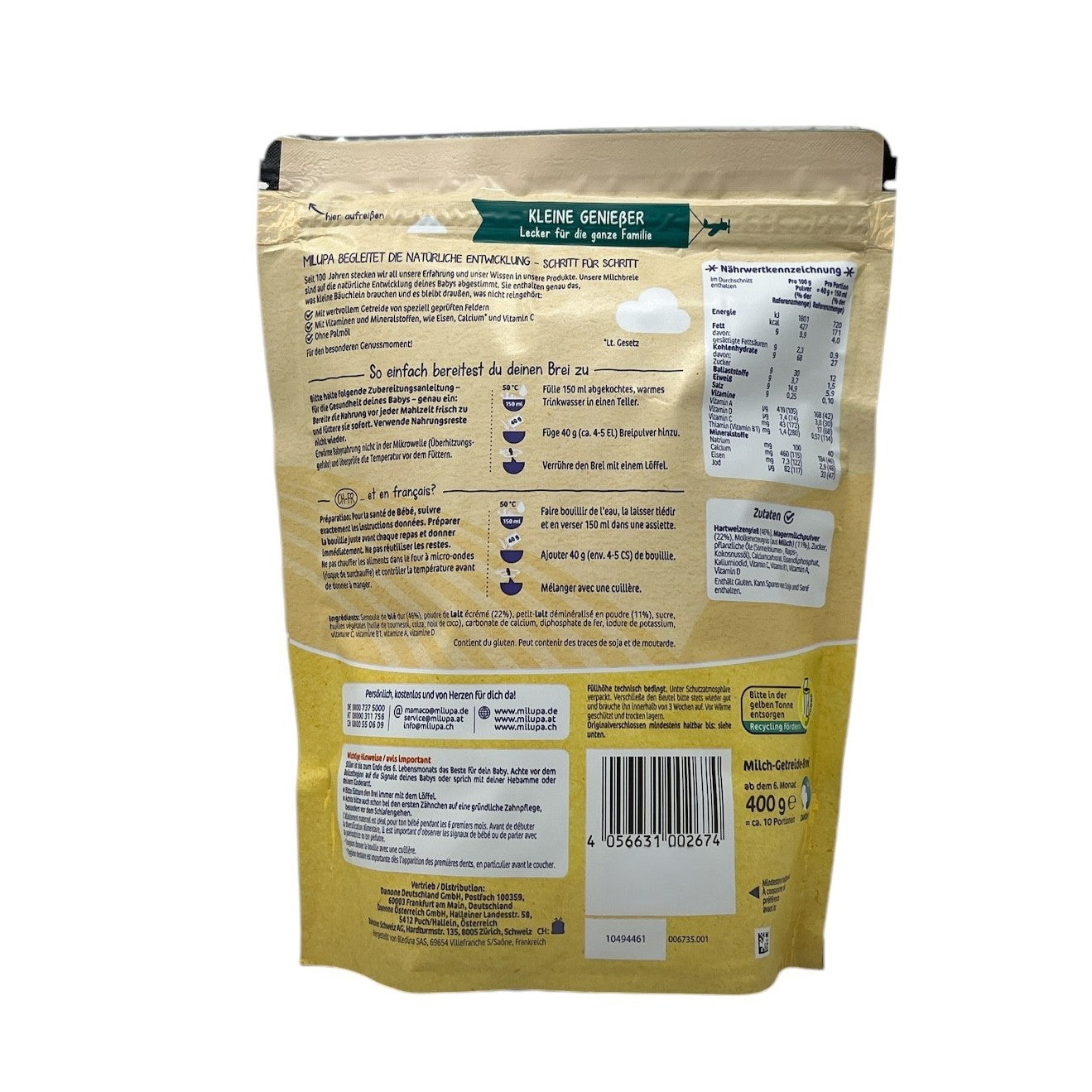 MILUPA Miluvit mit Grießbrei mit Milch (ab dem 6. Monat)