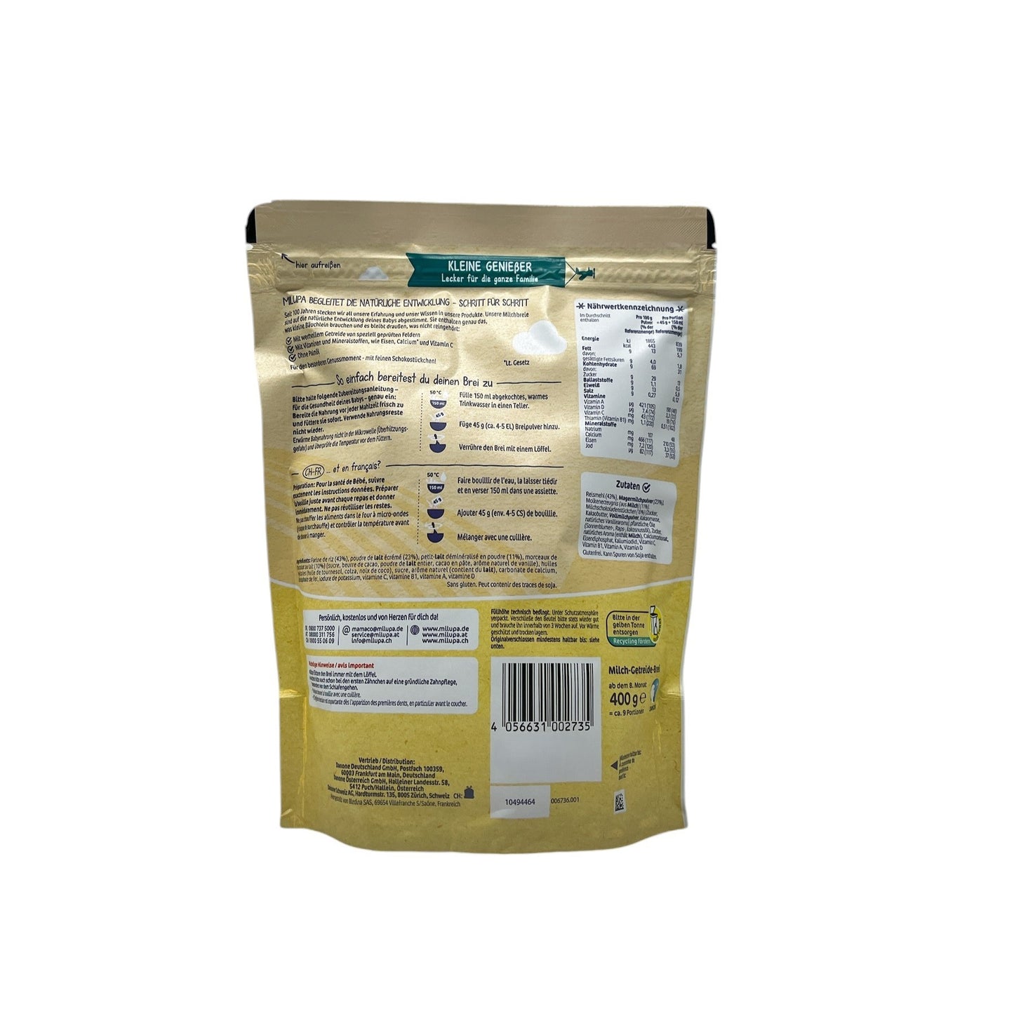 MILUPA Kleine Geniesser Milchbrei Stracciatella (ab dem 8. Monat)