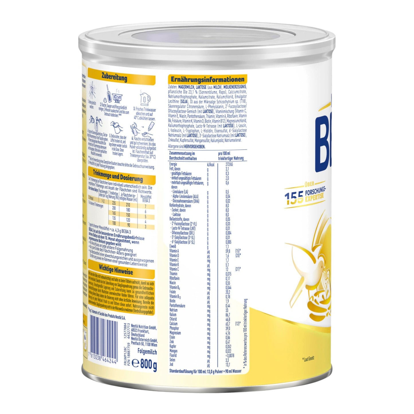 Nestlé BEBA 3 Folgemilch 800g (ab dem 10. Monat)