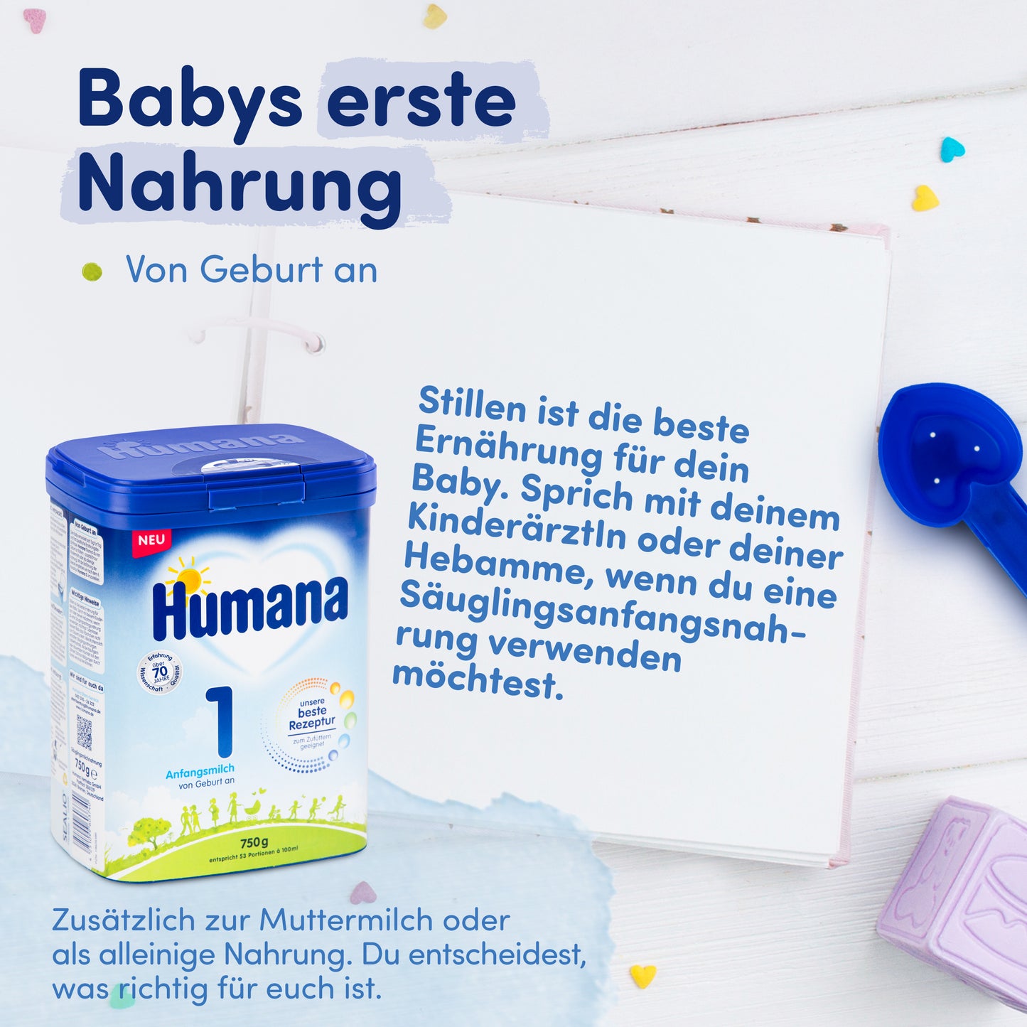 Humana 1 Anfangsmilch, von Geburt an 4 x 750 g (3,0 kg)