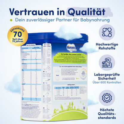 Humana 1 Anfangsmilch, von Geburt an 4 x 750 g (3,0 kg)