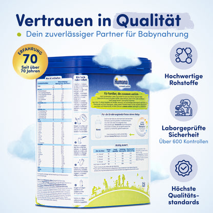 Humana PRE Anfangsmilch, von Geburt an 4 x 750g (3,kg)