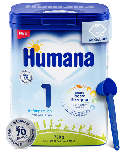 Humana 1 Anfangsmilch, von Geburt an 4 x 750 g (3,0 kg)