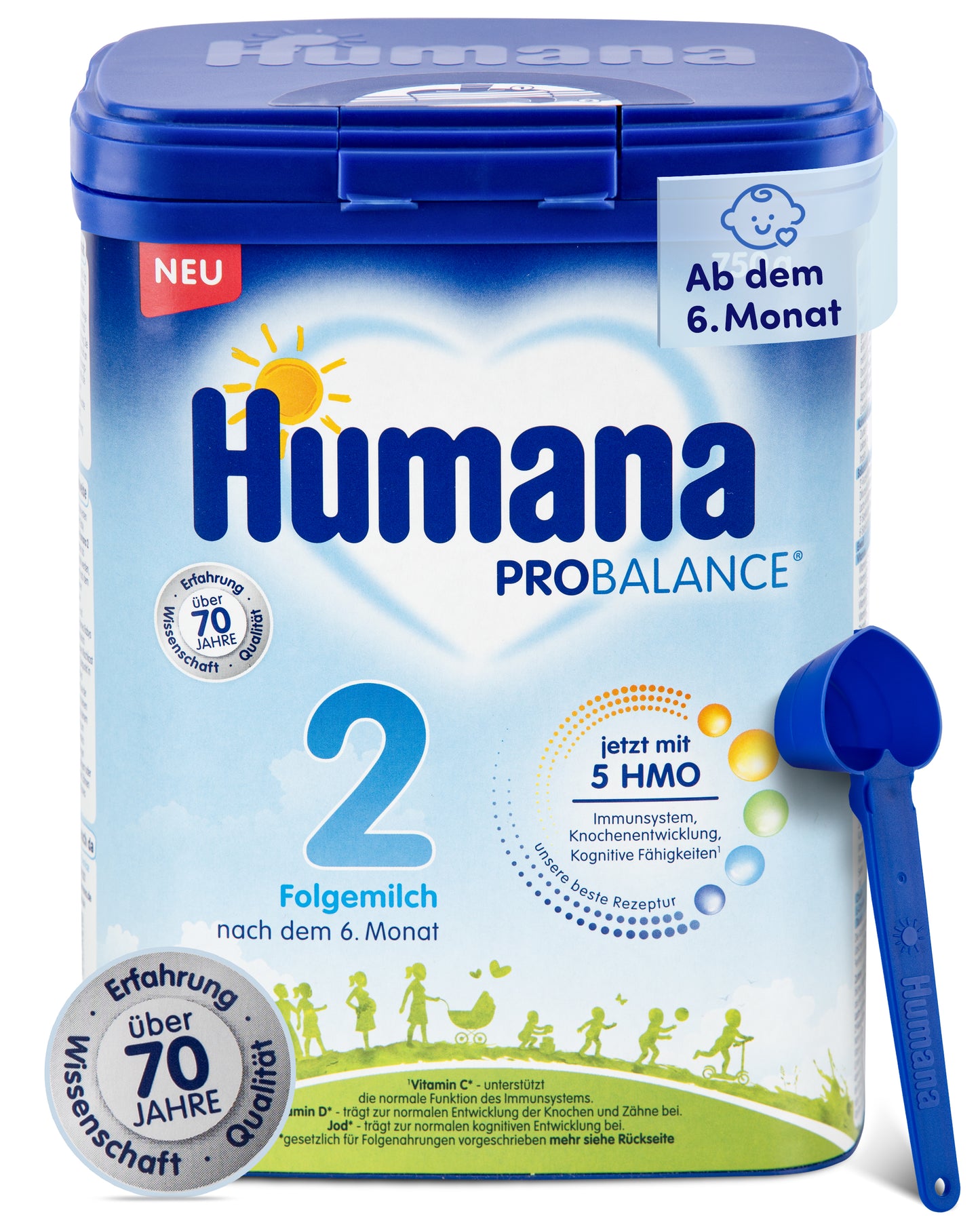 Humana 2 Folgemilch, nach dem 6. Monat, 4 x 750g (3 kg)
