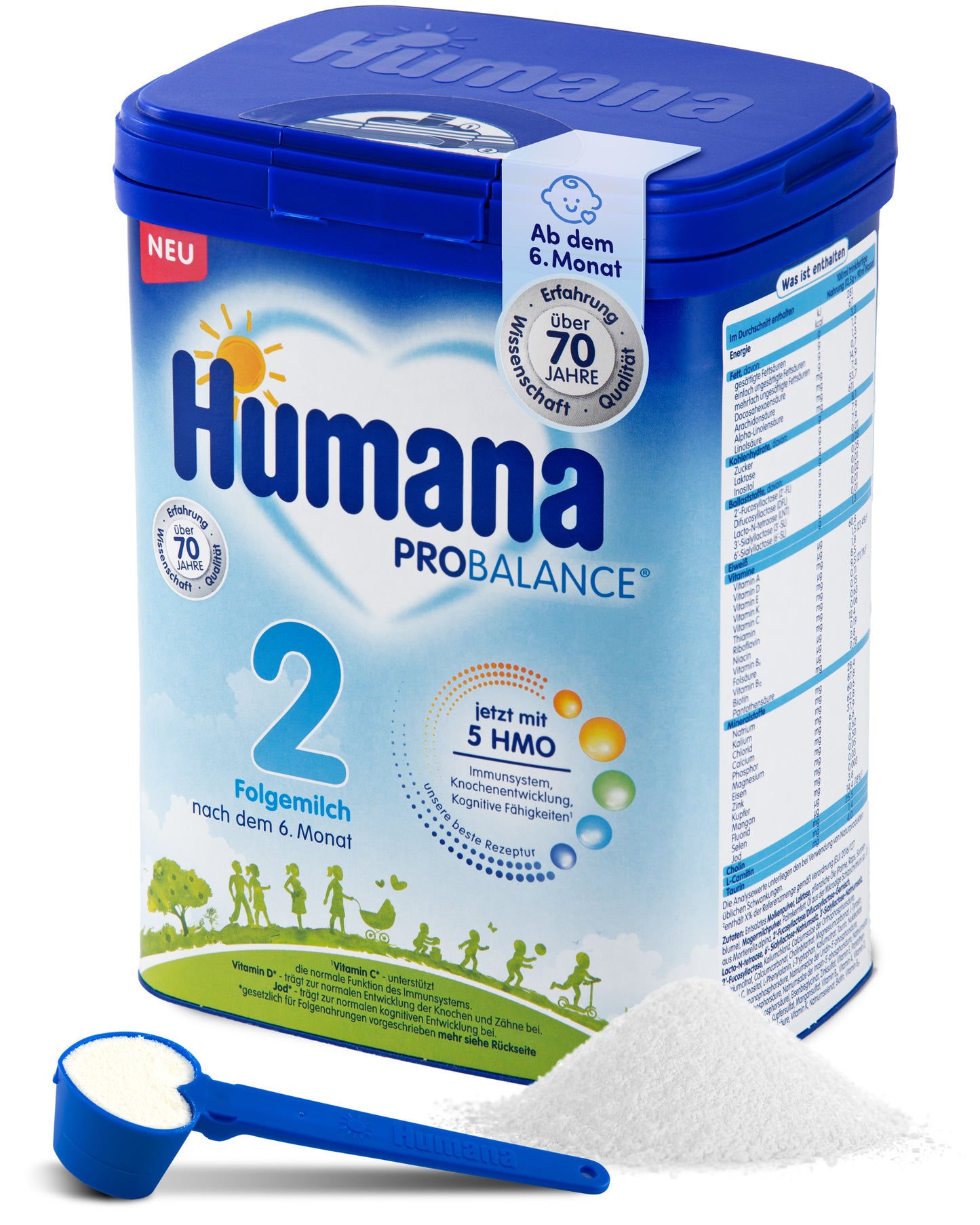 Humana 2 Folgemilch, nach dem 6. Monat, 4 x 750g (3 kg)