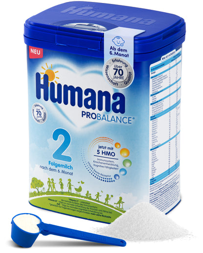 Humana 2 Folgemilch, nach dem 6. Monat, 4 x 750g (3 kg)