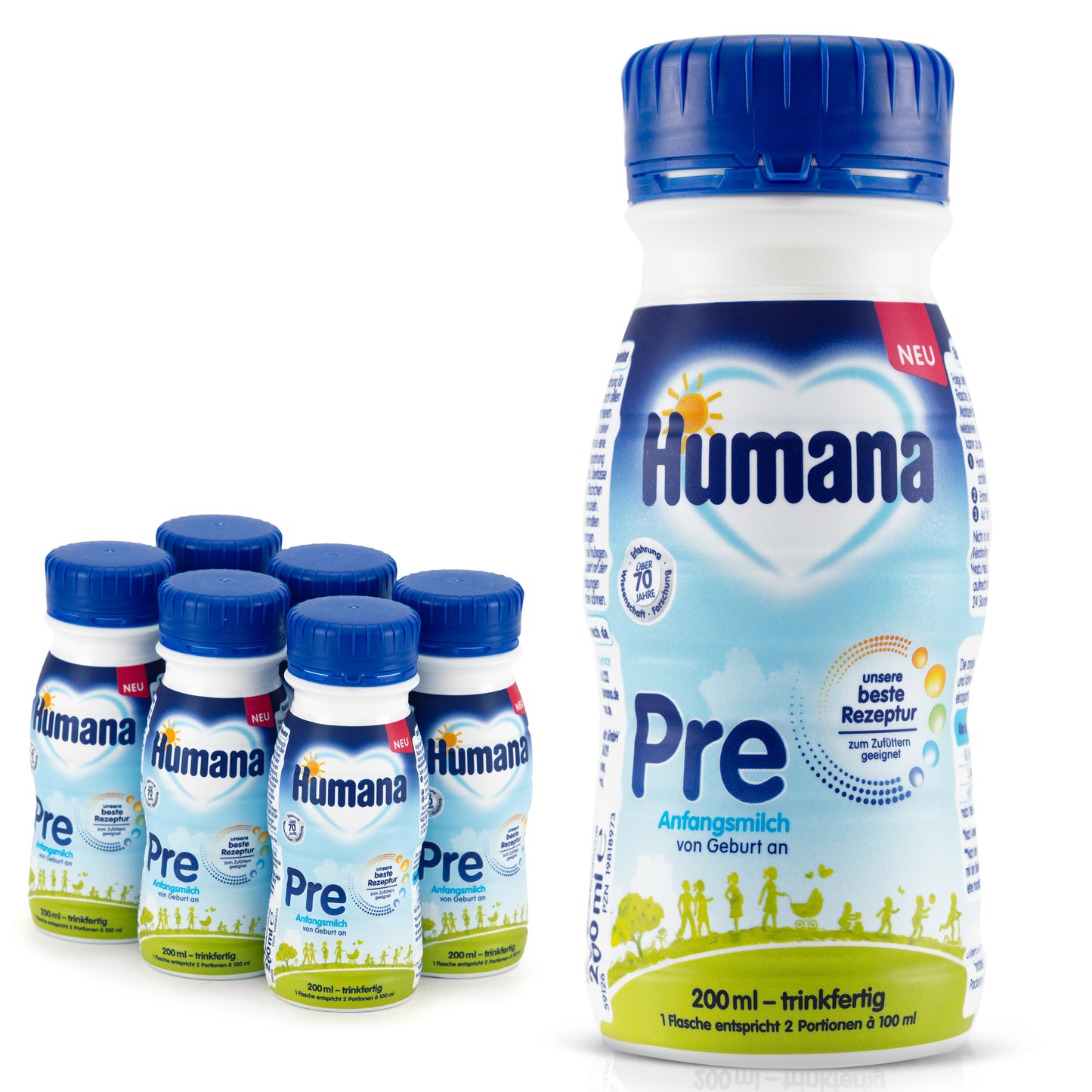 Humana Anfangsmilch PRE trinkfertig 6 x 200 ml (1,2 L)