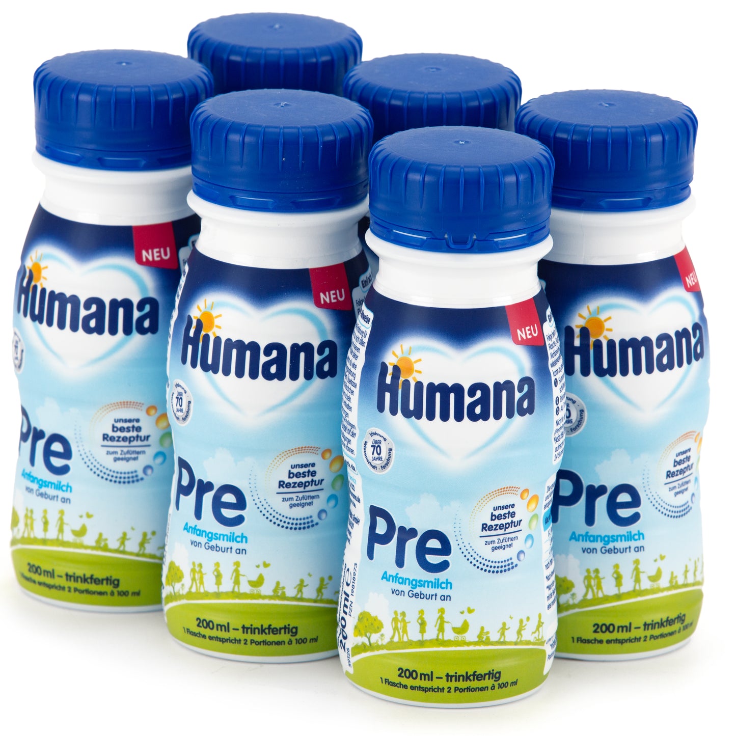Humana Anfangsmilch PRE trinkfertig 6 x 200 ml (1,2 L)