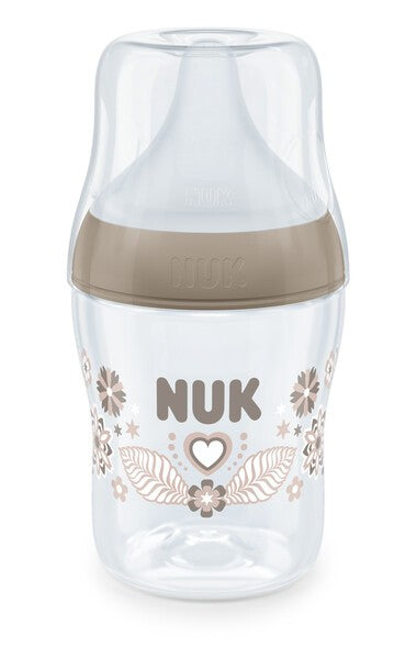 NUK Perfect Match Babyflasche, 150 ml, ab 0 Monate BPA-frei, Anti-Colic, mit Temperature Control, Beige
