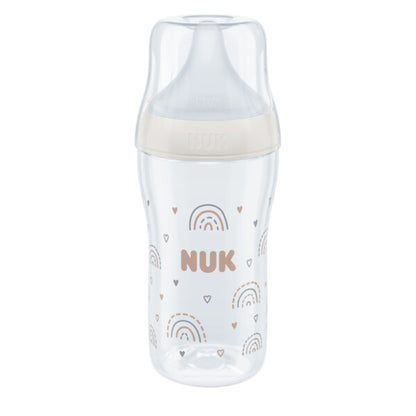 NUK Perfect Match Babyflasche, 260 ml, ab 3. Monate BPA-frei, Anti-Colic, mit Temperature Control, Weiß