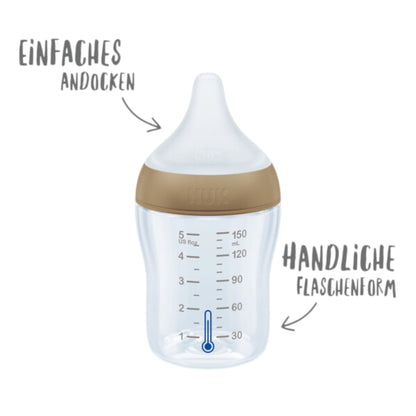 NUK Perfect Match Babyflaschen Start-Set, Anti-Colic, mit Temperature Control, Weiss