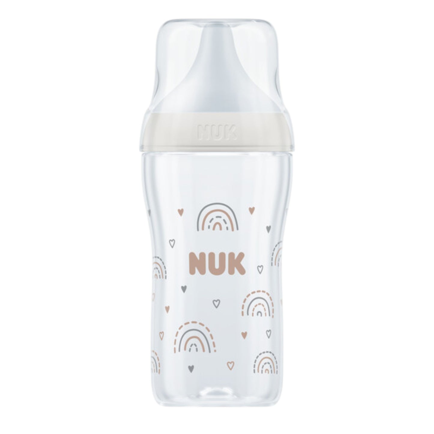 NUK Perfect Match Babyflaschen 3er-Set, 260ml Anti-Colic, mit Temperature Control Grau/Weiss