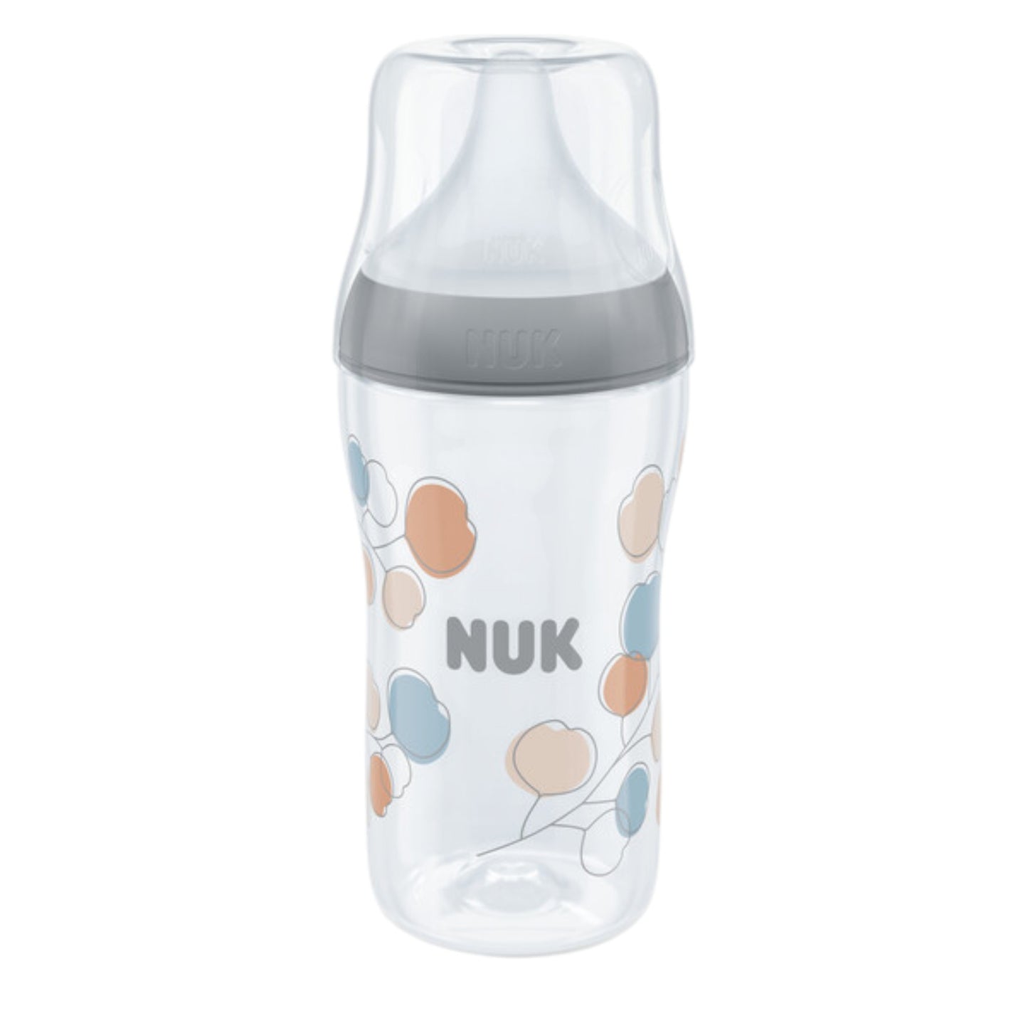 NUK Perfect Match Babyflaschen 3er-Set, 260ml Anti-Colic, mit Temperature Control Grau/Weiss