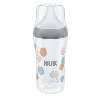 NUK Perfect Match Babyflaschen 3er-Set, 260ml Anti-Colic, mit Temperature Control Grau/Weiss