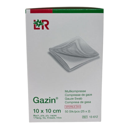 Lohmann & Rauscher Gazin Mullkompresse 10x10cm, STERIL, 8fach (50Stück)