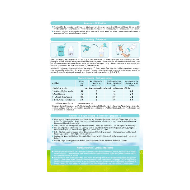 Holle Bio-Anfangsmilch 1, 400g (ab Geburt an)
