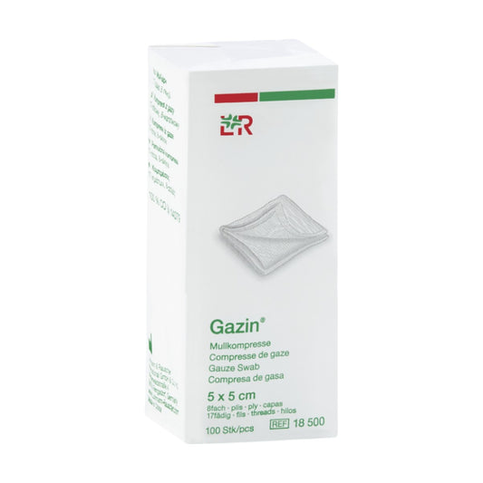 Lohmann & Rauscher Gazin Mullkompresse 5x5cm, 8fach, 17fädig unsteril