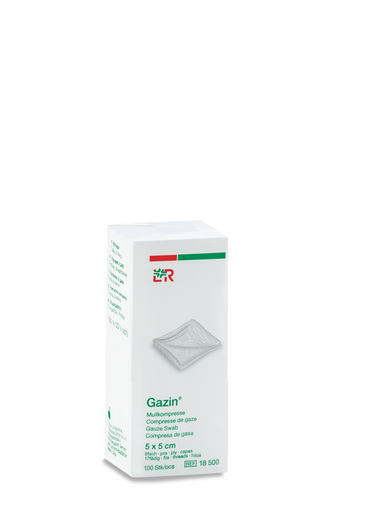 Lohmann & Rauscher Gazin Mullkompresse 5x5cm, 8fach, 17fädig unsteril