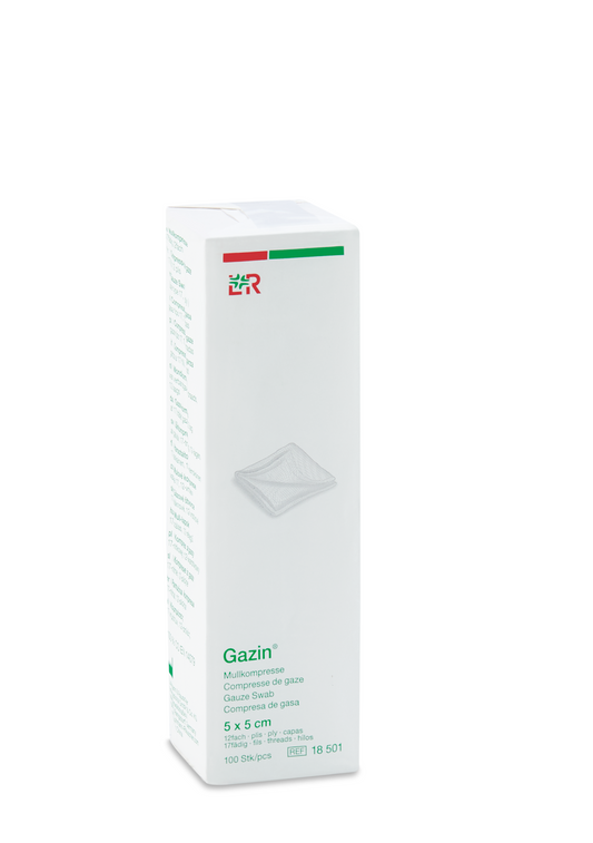 Lohmann & Rauscher Gazin Mullkompresse 5x5cm, 12fach, 17fädig unsteril