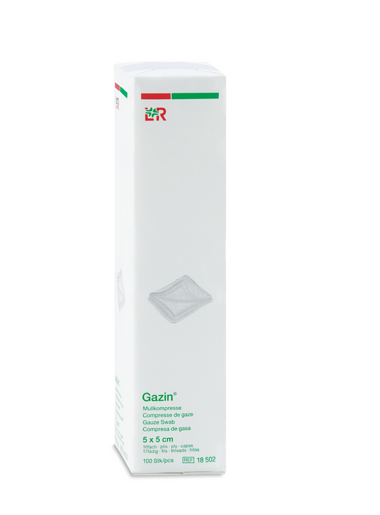 Lohmann & Rauscher Gazin Mullkompresse 5x5cm, 16fach, 17fädig unsteril