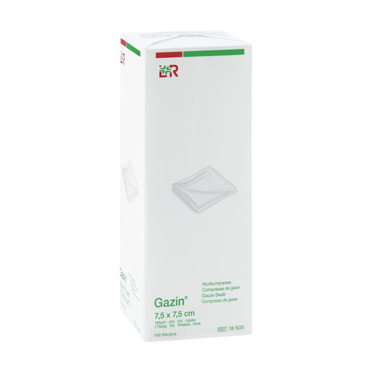 Lohmann & Rauscher Gazin Mullkompresse 7,5 x 7,5cm, 16fach, 17fädig unsteril