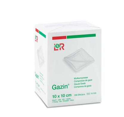 Lohmann & Rauscher Gazin Mullkompresse 10x10cm, 8fach, 17fädig unsteril