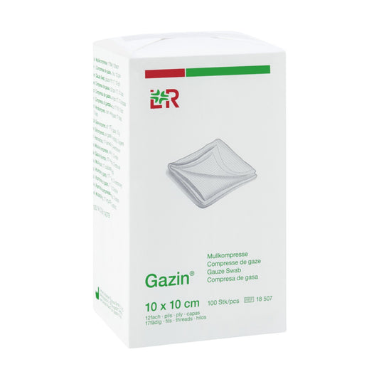 Lohmann & Rauscher Gazin Mullkompresse 10x10cm, 12fach, 17fädig unsteril