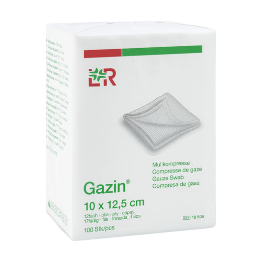 Lohmann & Rauscher Gazin Mullkompresse 10x12,5cm, 12fach, 17fädig unsteril