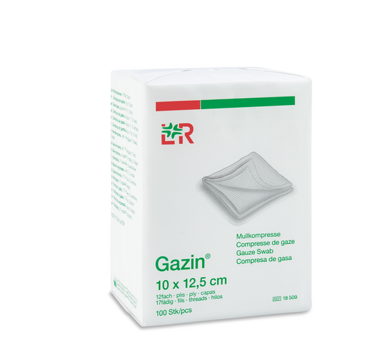 Lohmann & Rauscher Gazin Mullkompresse 10x10cm, 16fach, 17fädig unsteril