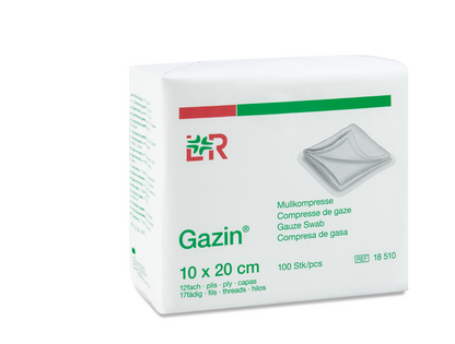 Lohmann & Rauscher Gazin Mullkompresse10x20cm, 12fach, 17fädig unsteril