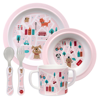 SIGIKID Melamin-Geschirrset Hund Rosa Geschenkset