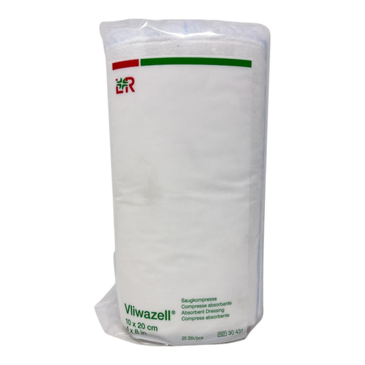 Lohmann & Rauscher Vliwazell® Saugkompresse 10 x 20 cm unsteril (25 Stück)