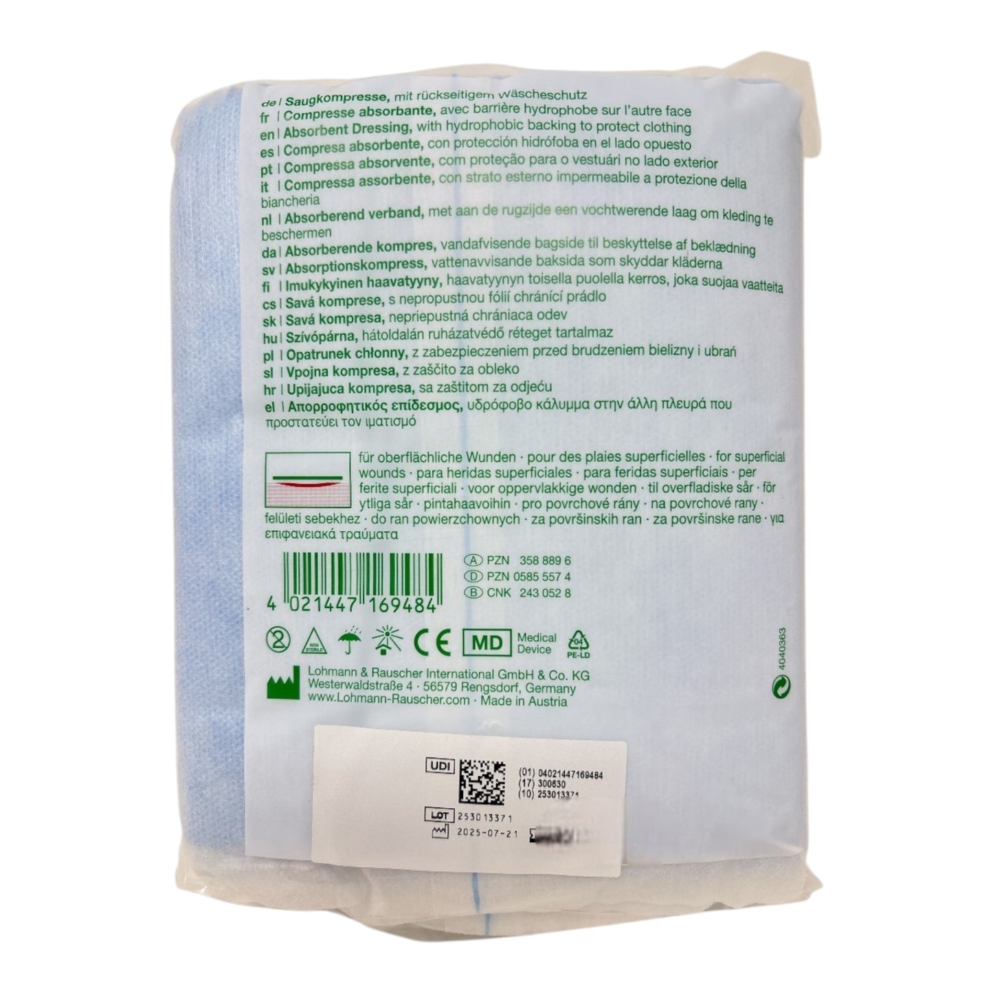 Lohmann & Rauscher Vliwazell® Saugkompresse 15 x 20 cm unsteril (25 Stück)