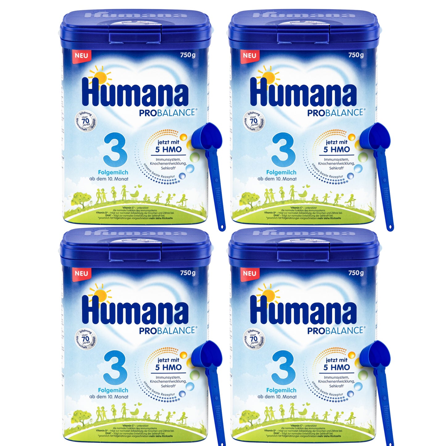 Humana 3 Folgemilch, ab dem 10. Monat 4 x 750 g (3 kg)