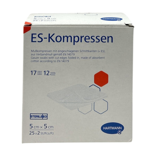 Hartmann Es-Kompressen 5cmx5cm 12-fach Steril(25x2Stück)