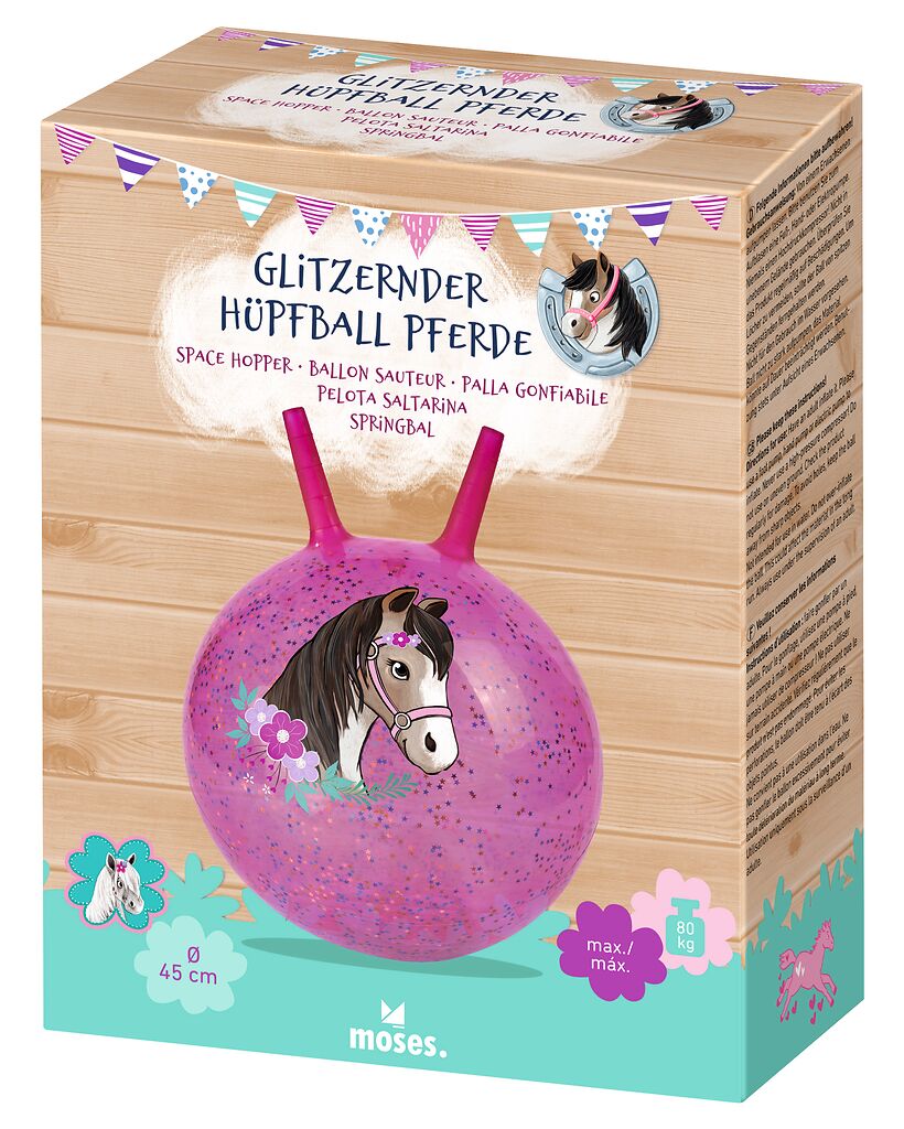 MOSES Glitzernder Hüpfball "Pferde"