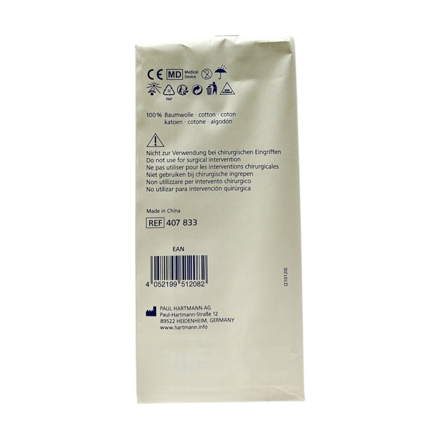 Hartmann ES-Kompressen 7,5cm x 7,5cm 12-fach unsteril 100 Stück