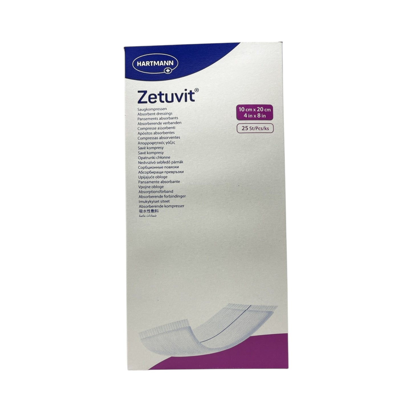 Hartmann Zetuvit Saugkompressen steril, Größe:10 x 20 cm  Inhalt 25 Stück