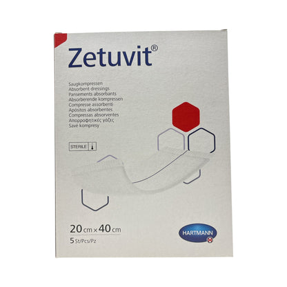 Hartmann Zetuvit Saugkompressen steril, Größe:20 x 40 cm  Inhalt 5 Stück
