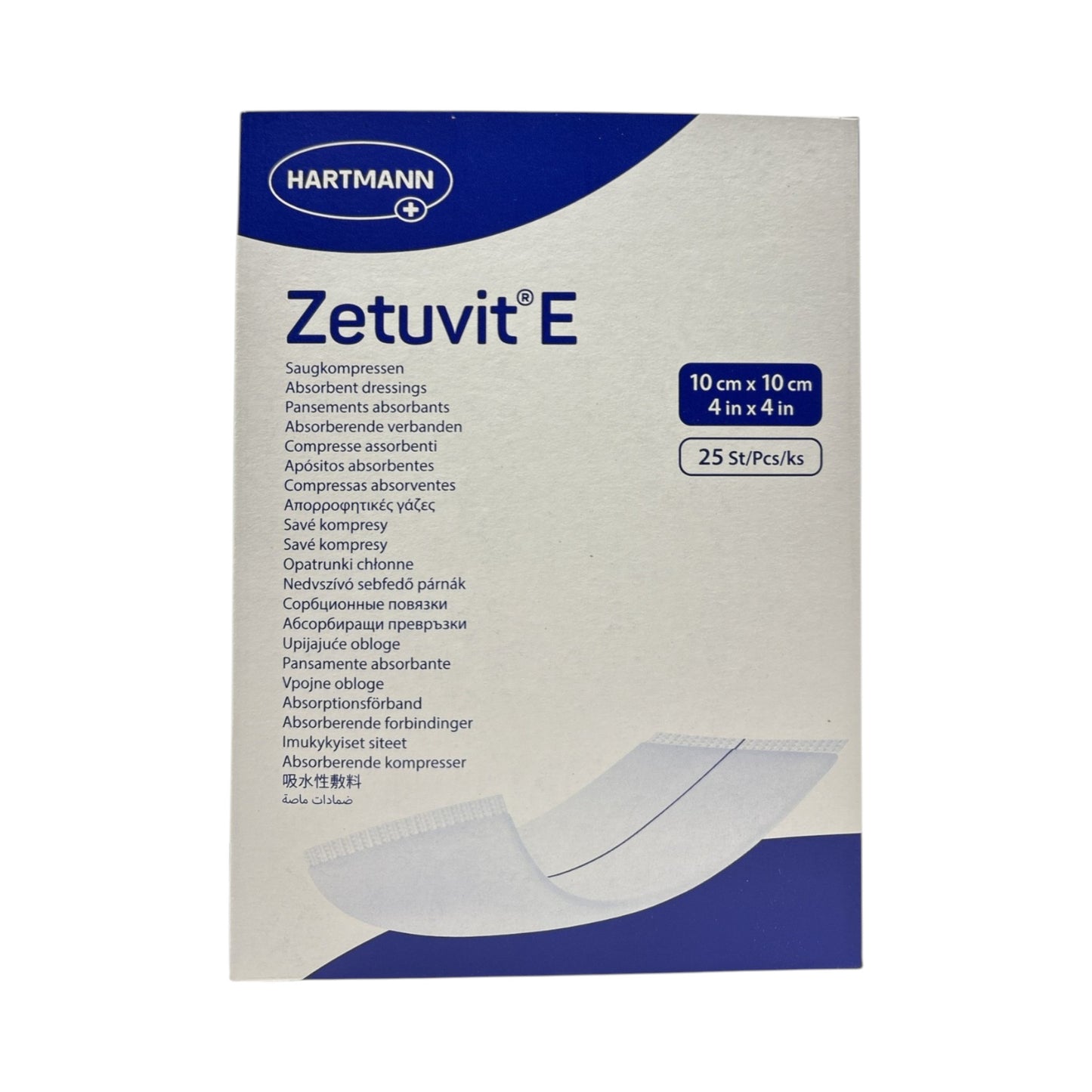 Hartmann Zetuvit E Saugkompresse steril 10x10cm  Inhalt: 25 Stück