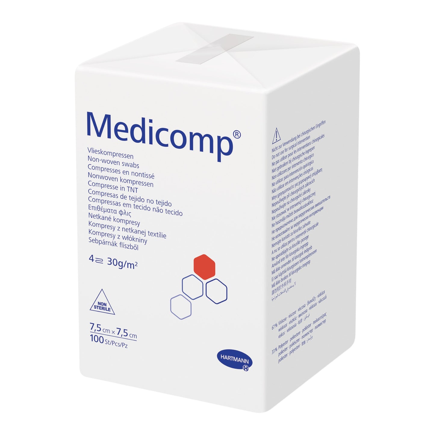Hartmann Medicomp unsteril 7,5 x 7,5cm 4 fach (100 Stück)