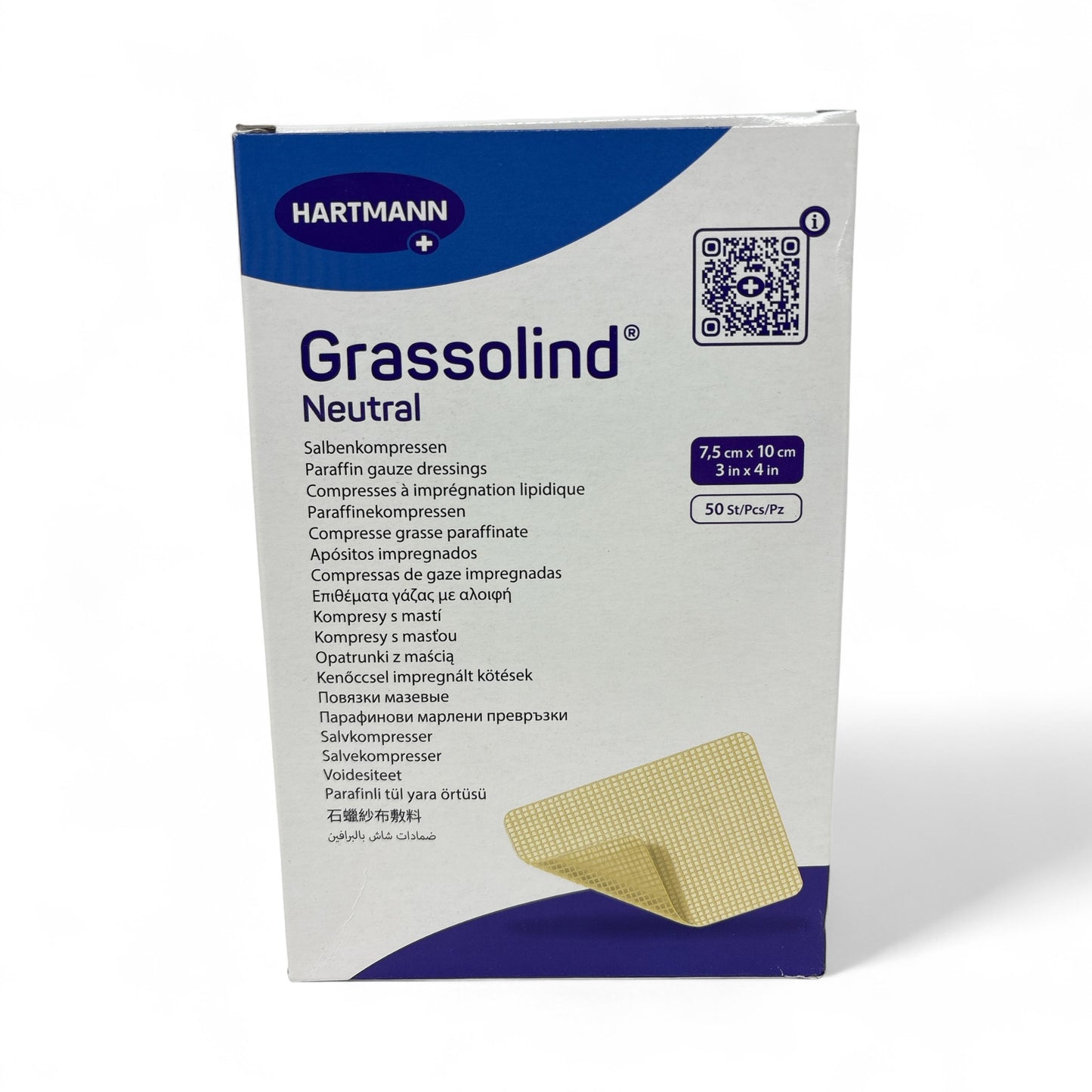 Hartmann Grassolind Salbenkompresse 7,5 x 10 cm (50 Stück)