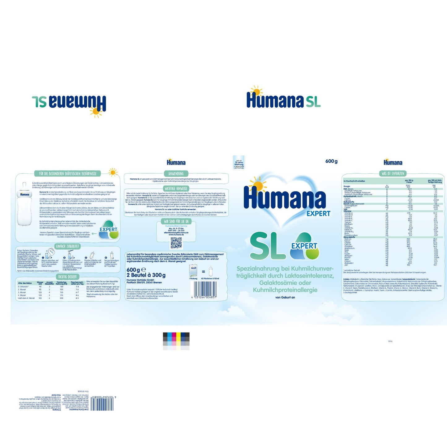 Humana SL Expert 4 x 600g (2,4 kg)