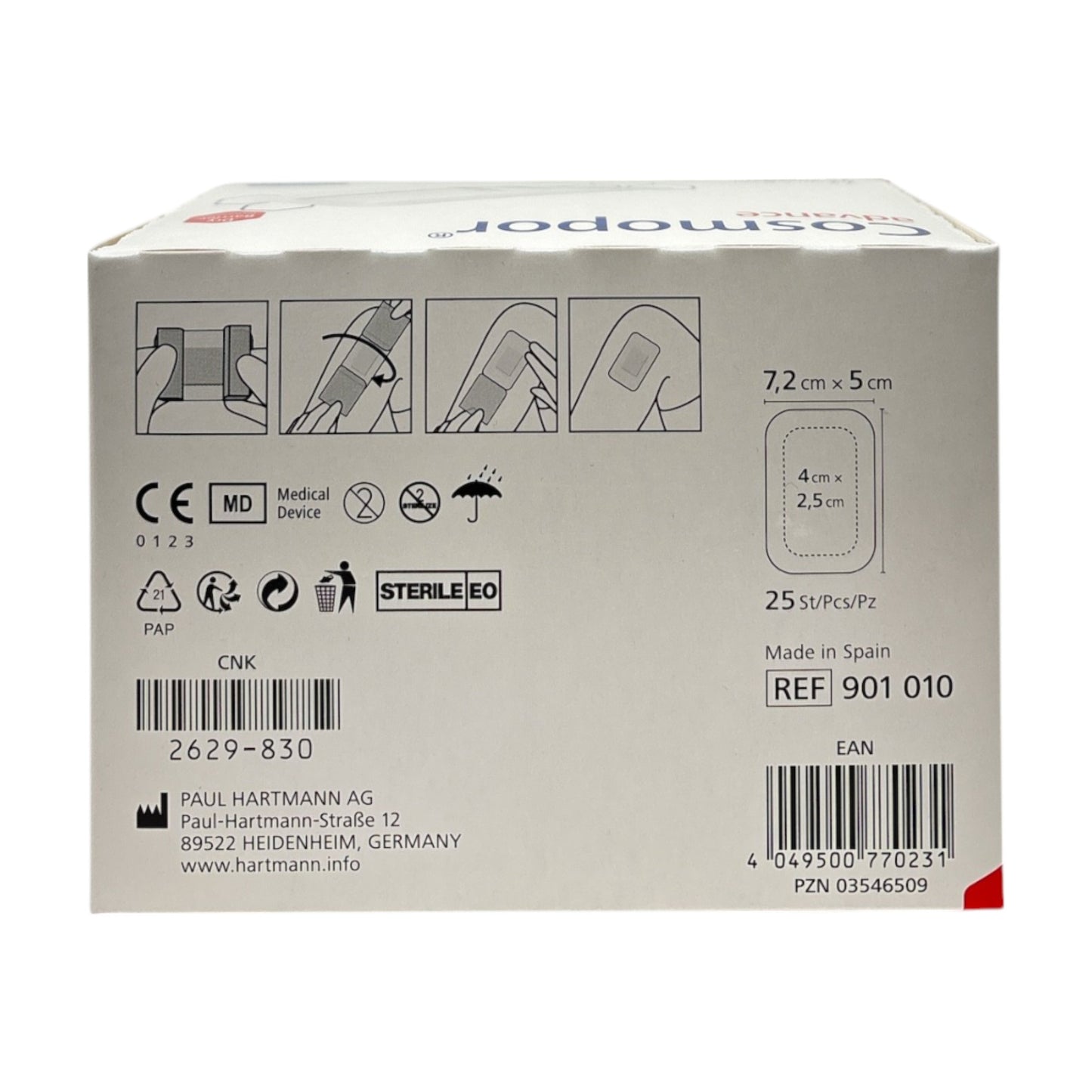 Cosmopor® Advance 7,2 x 5 cm, steril, 25 Stück